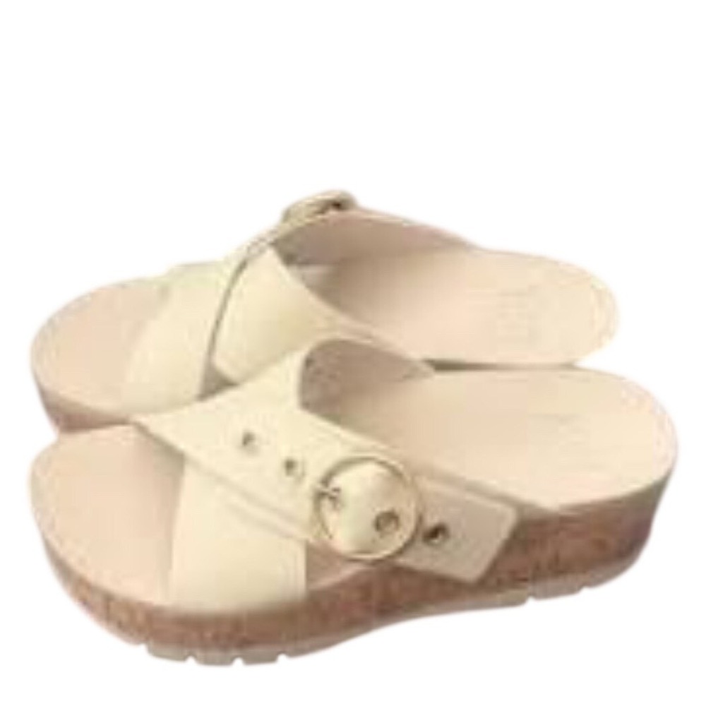 REEF Platform Sandals Vista Higher Gia Women 7 Beige Cork Buckle Slide S000287